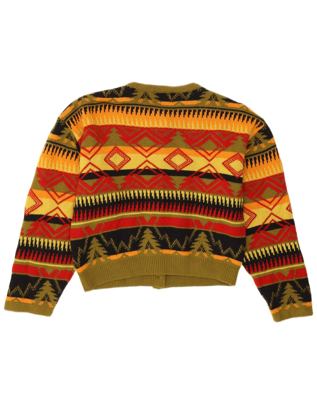 Byblos Damen Crop Cardigan Pullover IT 40 Small Mehrfarbig Geometrisch