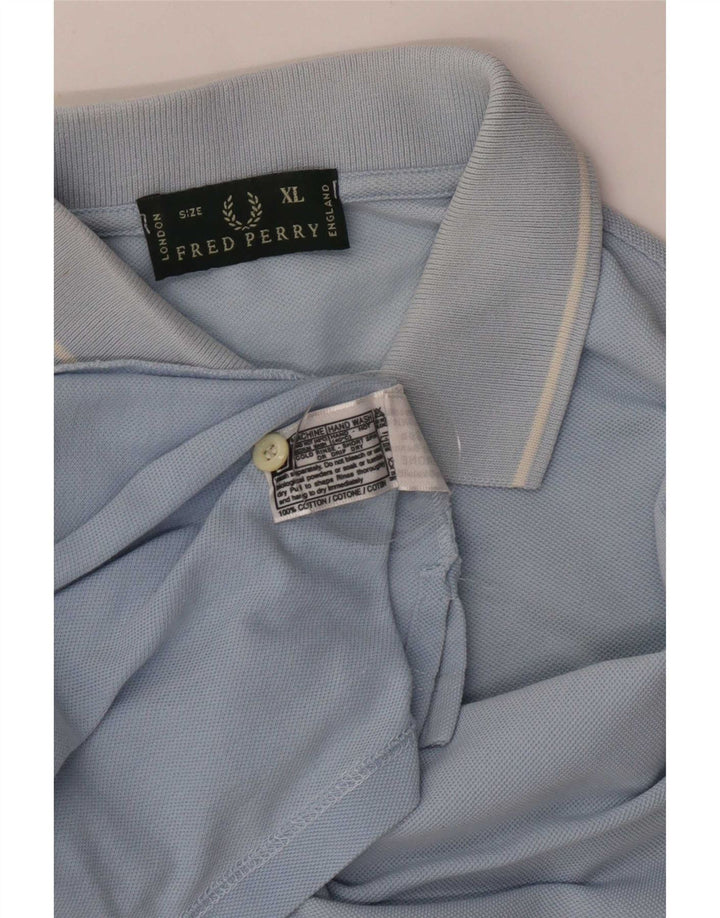Fred Perry Herren-Poloshirt XL, blau gestreift, Baumwolle