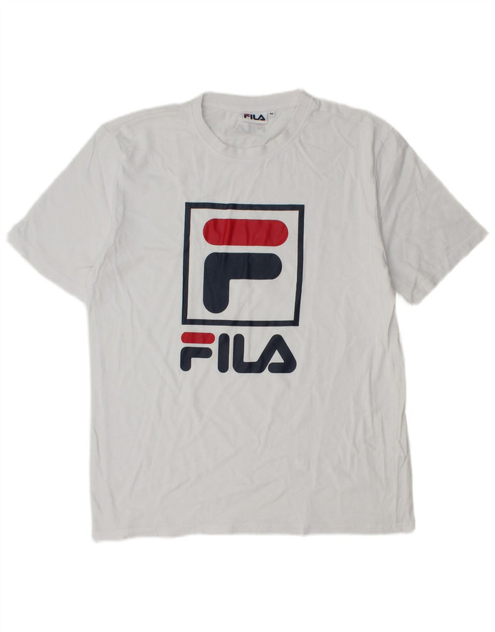 Fila Herren-T-Shirt mit Grafik, mittelweiße Baumwolle