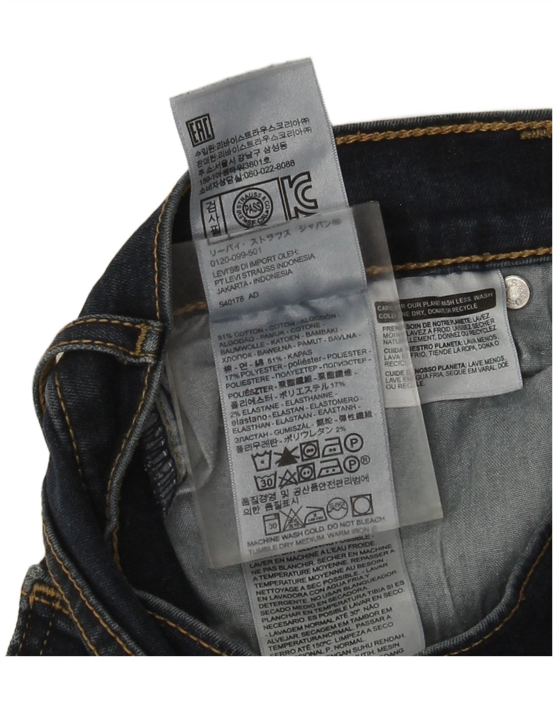 Levi's Damen Skinny Jeans W29 L30 Marineblaue Baumwolle