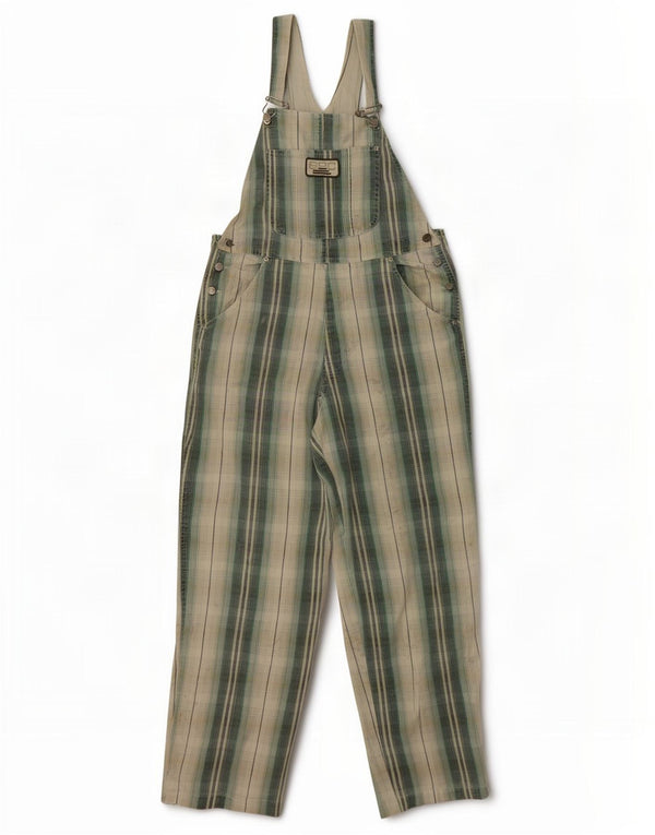 S.Oliver Damen-Latzhose, Größe M, W32, L29, grün kariert, Baumwolle