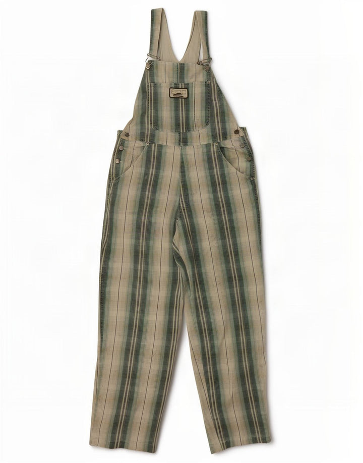 S.Oliver Damen-Latzhose, Größe M, W32, L29, grün kariert, Baumwolle