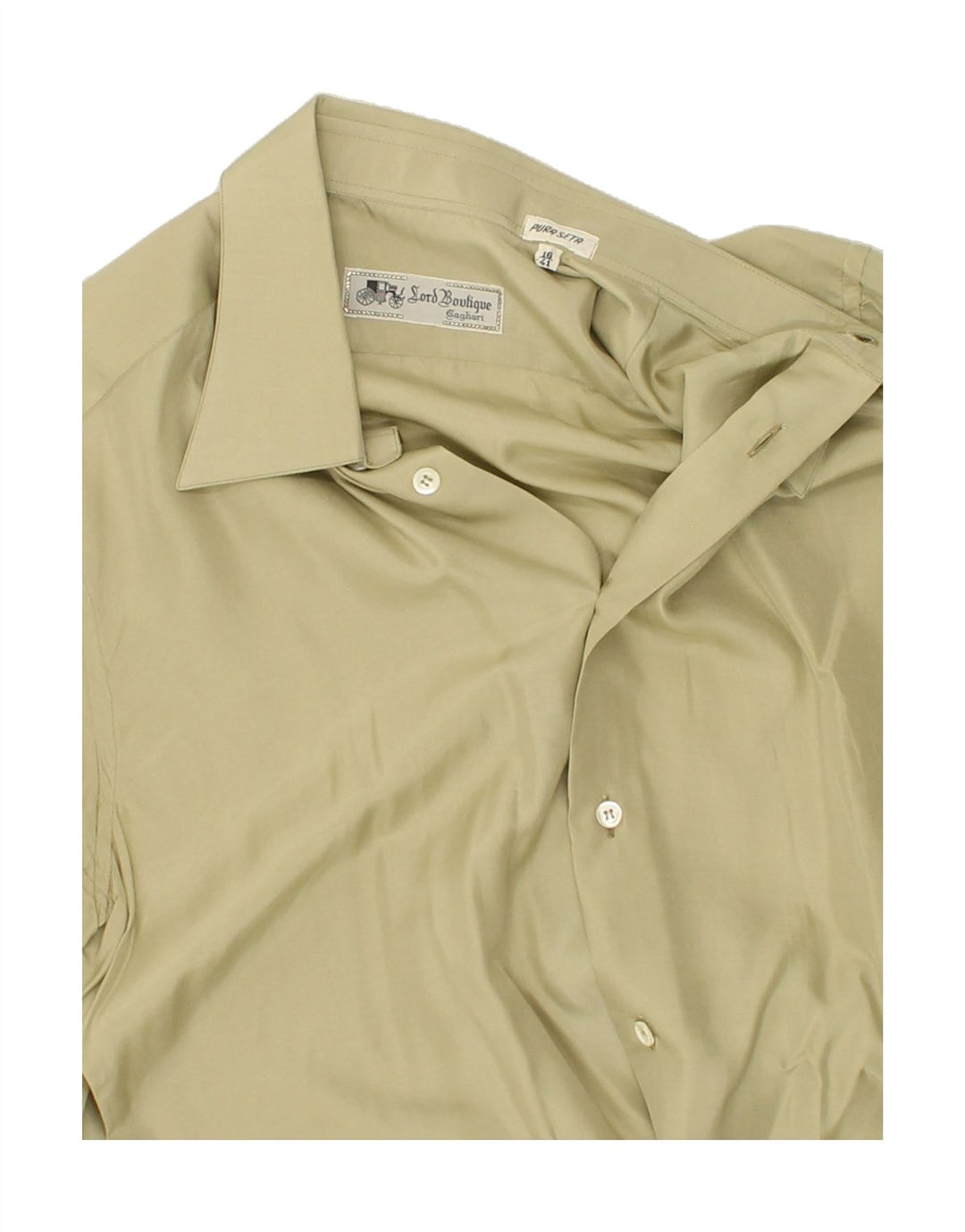 VINTAGE Herrenhemd Größe 16 41 Große Khaki-Seide