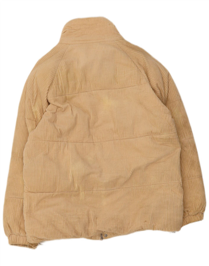 Zara Herren-Cordjacke, wattiert, Größe 38, Beige, Polyester