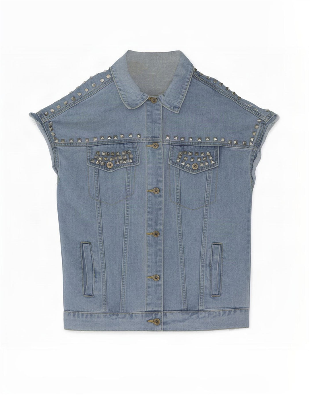 Vintage Damen Kurzarm Jeansjacke UK 16 Large Blau