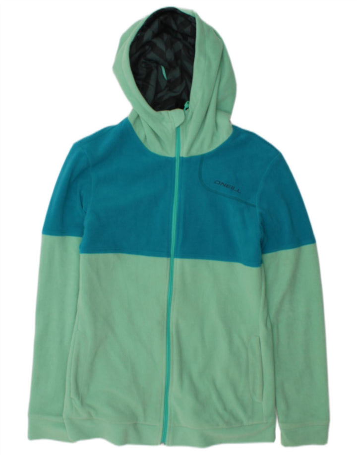 O'Neill Damen-Fleecejacke mit Kapuze, UK 12, Mittelgrün, Farbblock