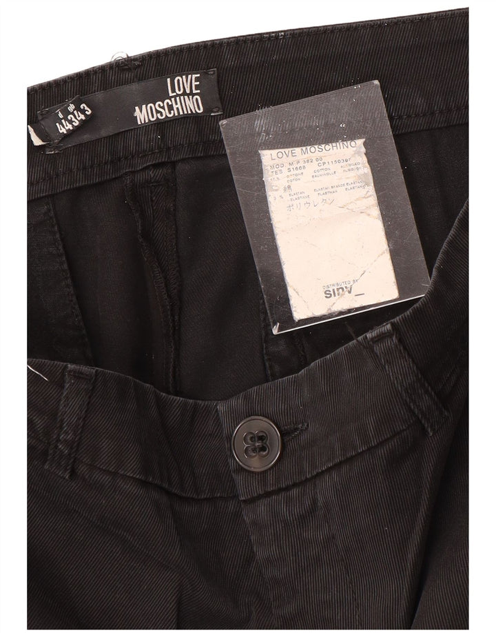 MOSCHINO Gerade Chino-Hose für Damen, W34, L29, schwarze Baumwolle