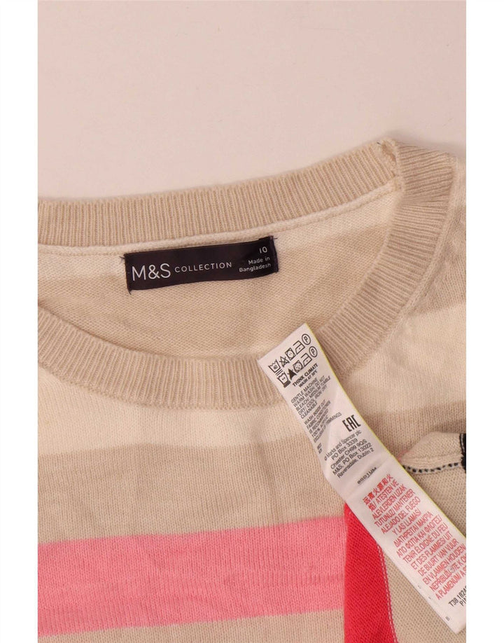 Marks & Spencer Damen-Pullover mit Rundhalsausschnitt, Gr. 10, Größe S, mehrfarbig