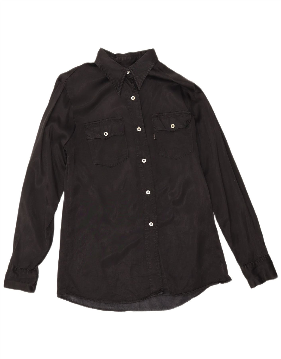 REPLAY Damen-Hemd UK 14 Mittelschwarze Viskose