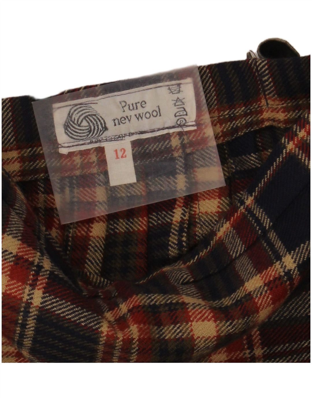 Vintage Damen Wickelrock UK 12 Medium W27 Mehrfarbig karierte Schurwolle