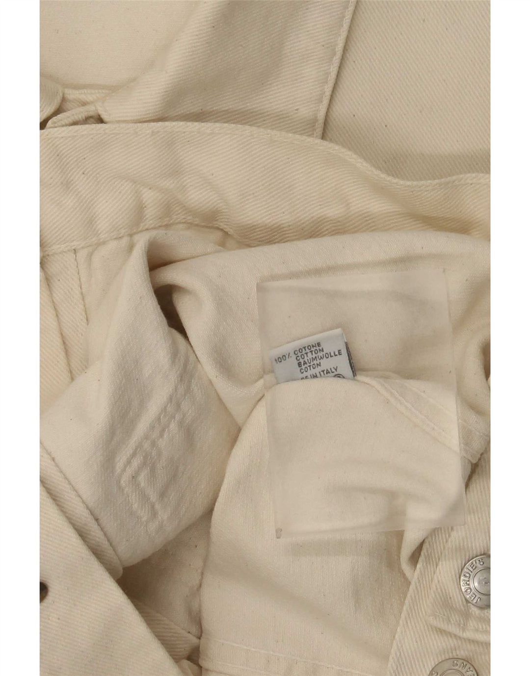Vintage Damen Jeansjacke UK 20 2XL Off White Baumwolle
