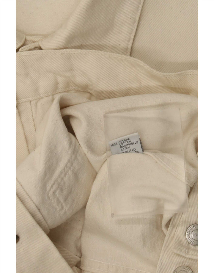 Vintage Damen Jeansjacke UK 20 2XL Off White Baumwolle