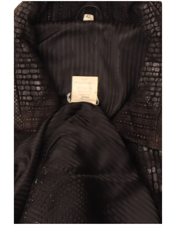 Vintage Damen Übergroßer Wildledermantel IT 42 Mittelbraunes Leder