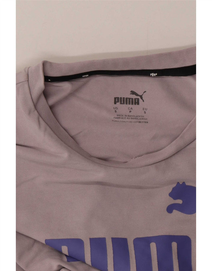 Puma Damen Crop Graphic T-Shirt Top UK 10 Small Grau