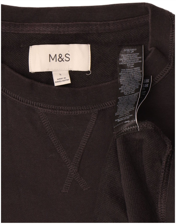 Marks & Spencer Herren-Sweatshirt, Pullover, Größe L, Schwarz, Baumwolle