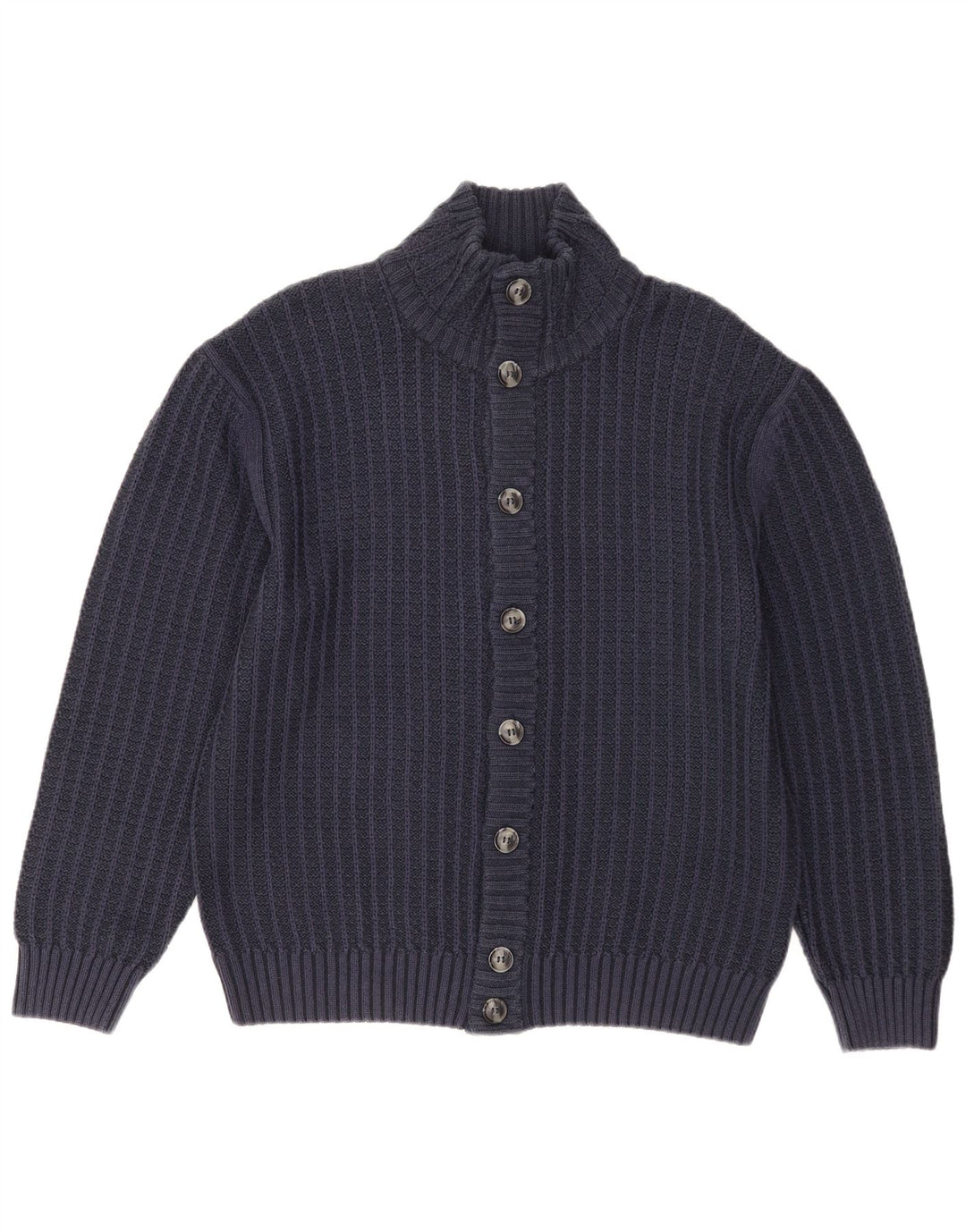 Vintage Herren Cardigan Pullover UK 40 Medium Navy Blue Baumwolle