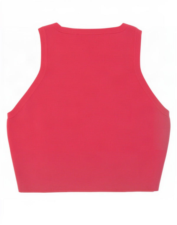Zara Damen Crop Vest Top UK 12 Mittelrosa