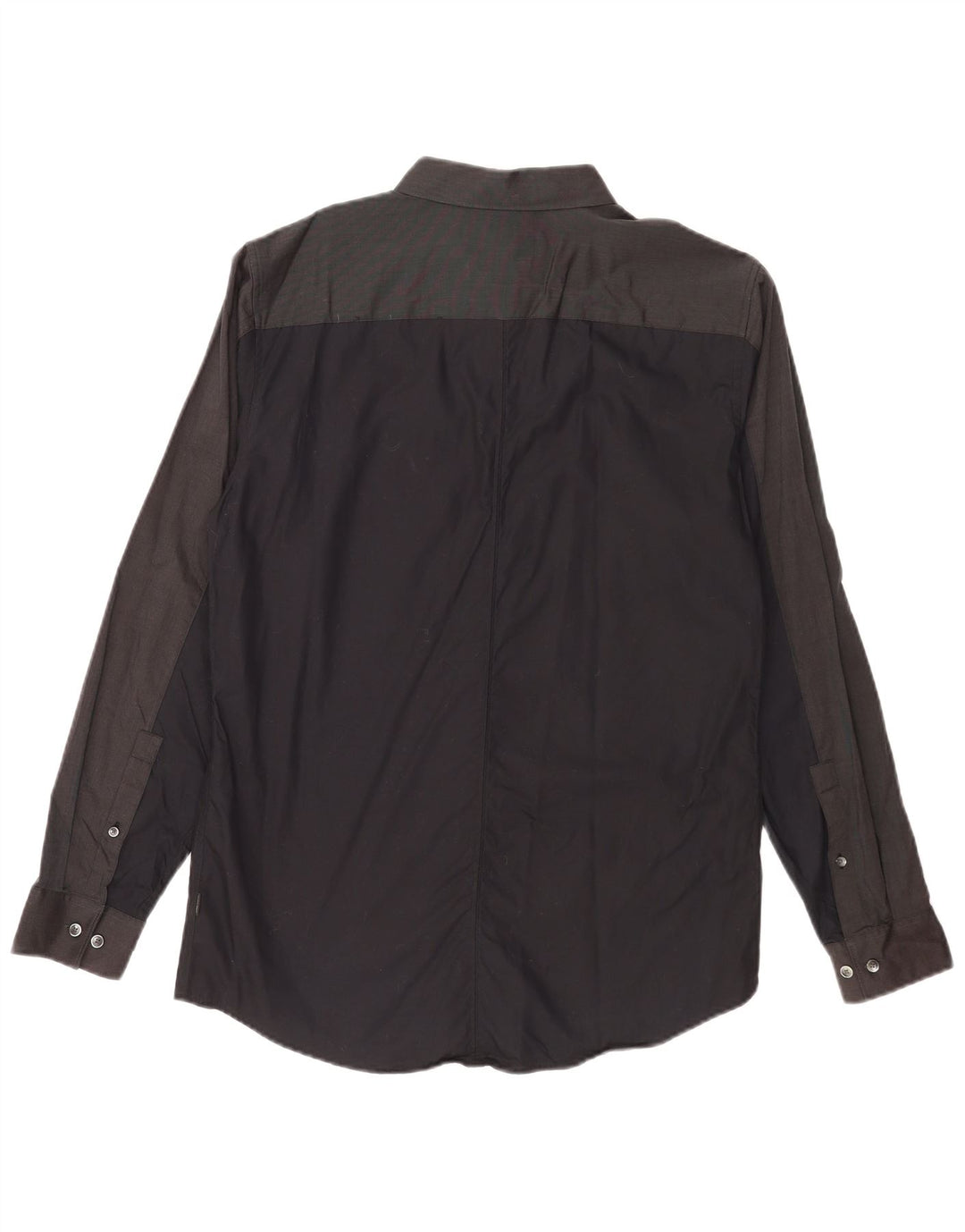 Calvin Klein Herren-Slim-Fit-Hemd aus mittelschwarzer Colourblock-Baumwolle