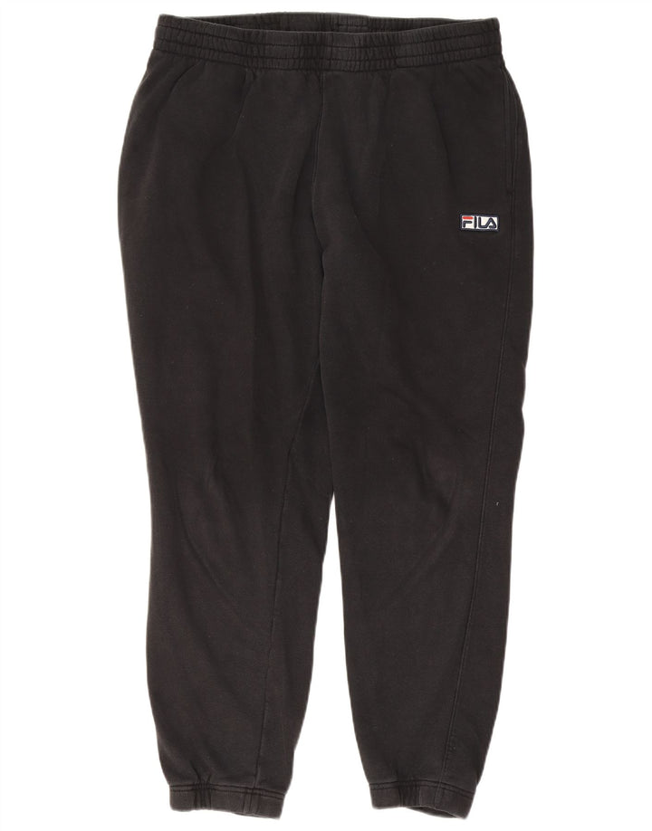 Fila Herren-Trainingshose, Jogginghose, groß, schwarze Baumwolle