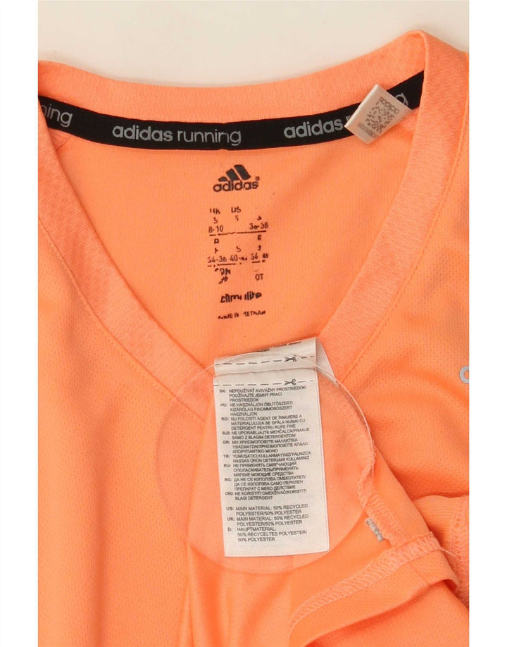 Adidas Damen Climalite T-Shirt Top UK 8/10 Small Orange Polyester