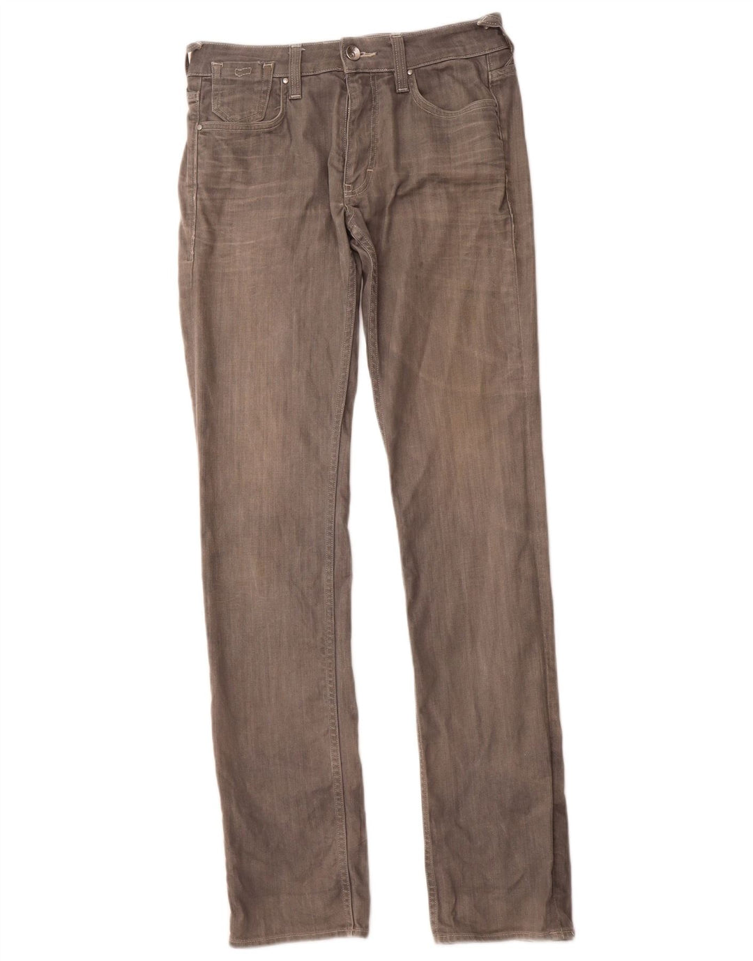 GAS Herren Slim Straight Jeans W31 L34 Graue Baumwolle