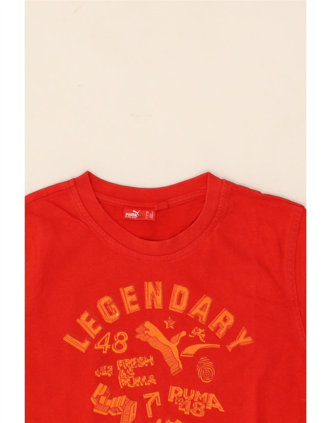 PUMA Mens Graphic T-Shirt Top Small Red Cotton Vintage Puma and Second-Hand Puma from Messina Hembry 