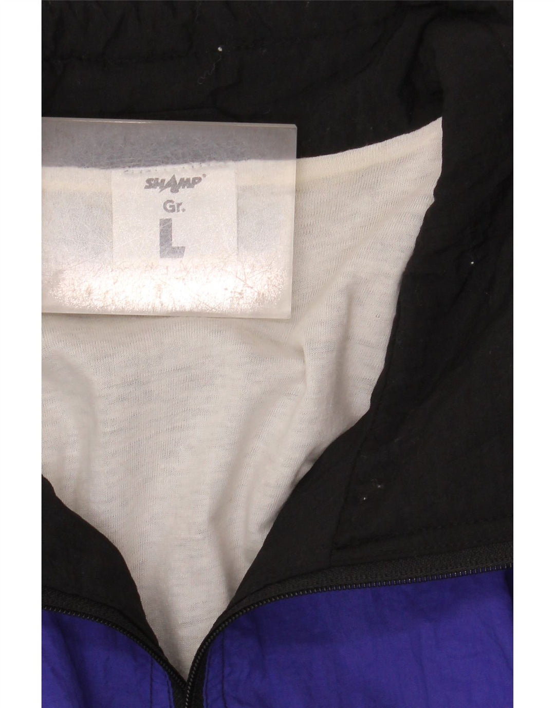 Shamp Herren-Trainingsanzug-Oberteil, Jacke, groß, schwarzes Colourblock-Polyamid