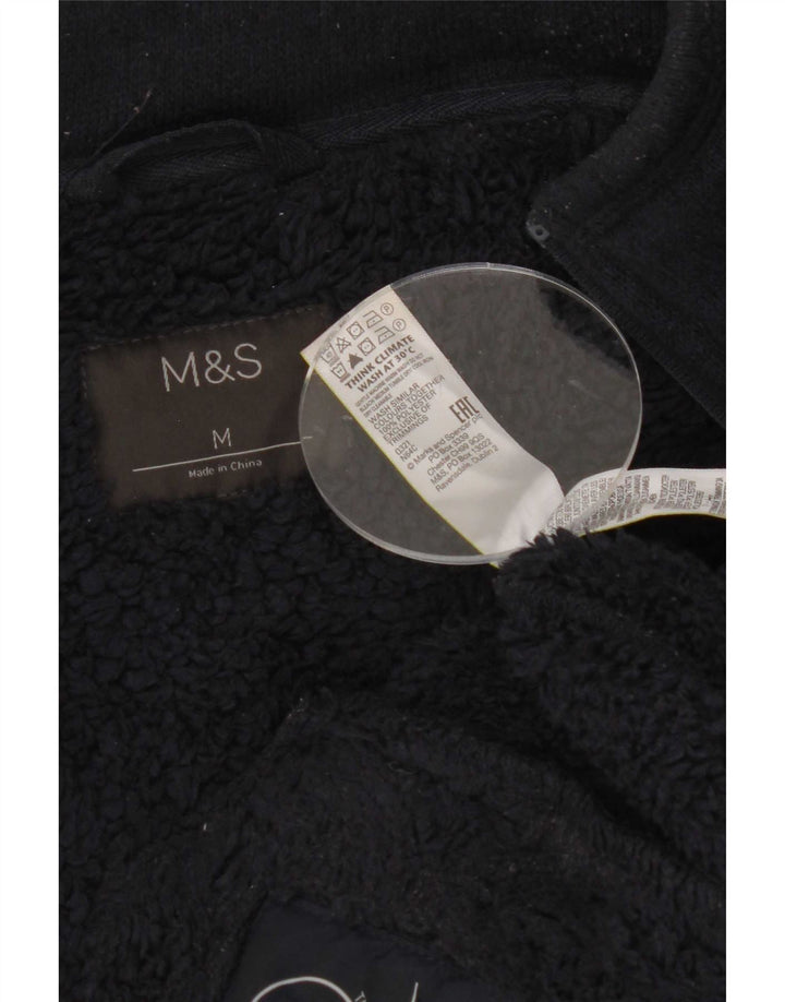 Marks & Spencer Herren-Sherpa-Trainingsanzug-Oberteil, mittleres marineblaues Polyester