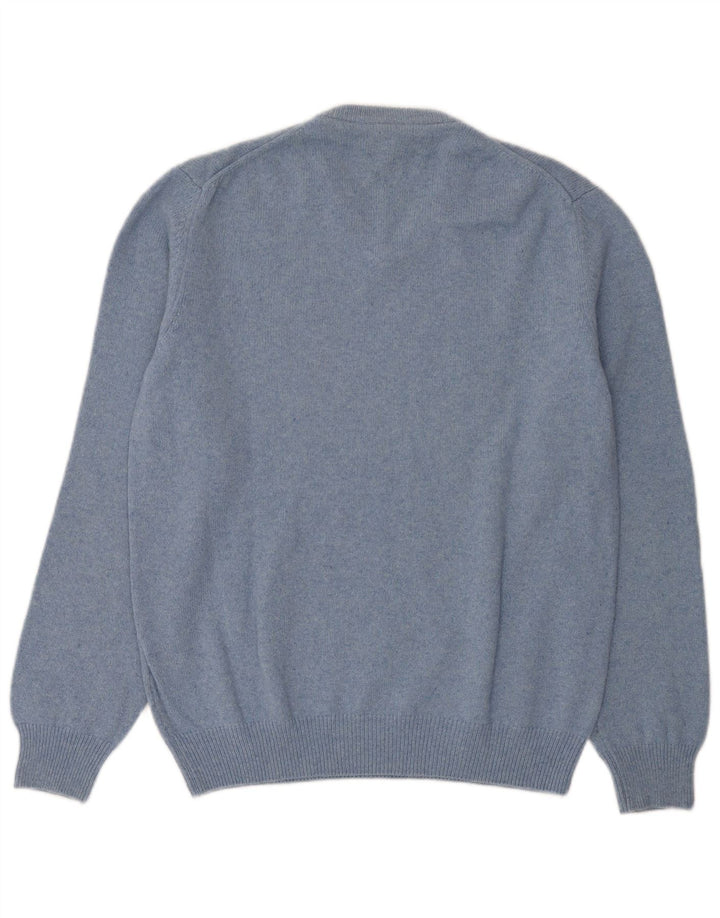MARLBORO CLASSICS Herren-Pullover mit V-Ausschnitt, große blaue Wolle