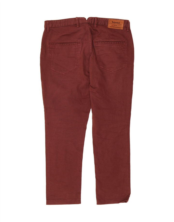 TIMBERLAND Mens Slim Jeans W35 L30 Maroon Cotton Vintage Timberland and Second-Hand Timberland from Messina Hembry 