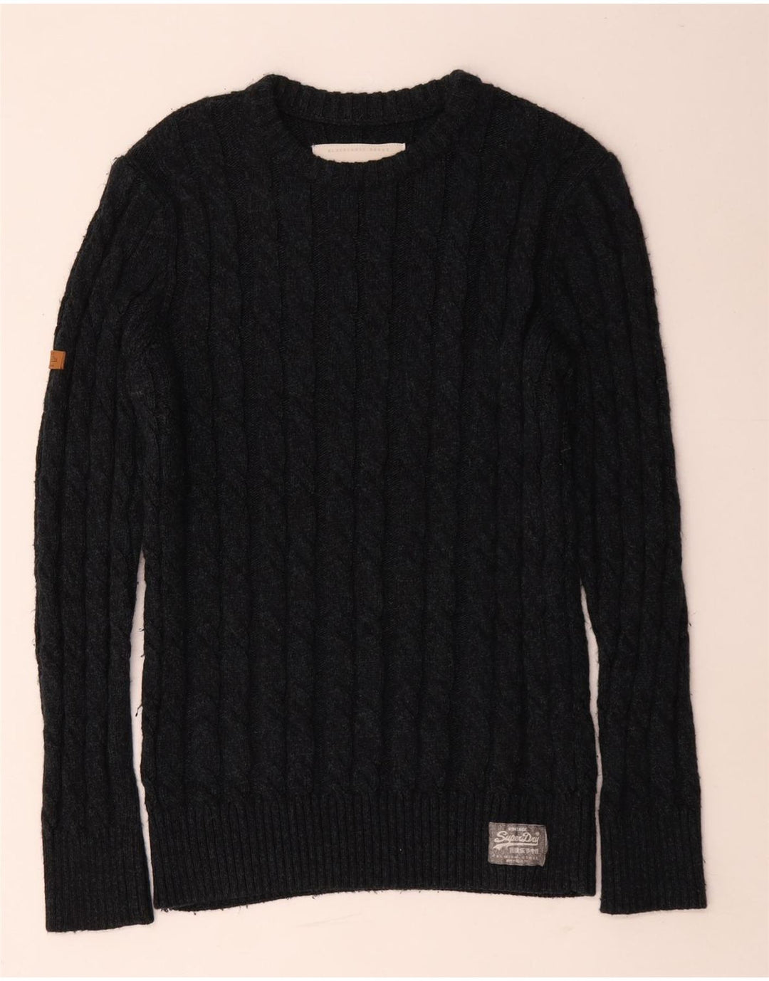 Superdry Herren-Pullover mit U-Boot-Ausschnitt, XL, schwarzes Acryl
