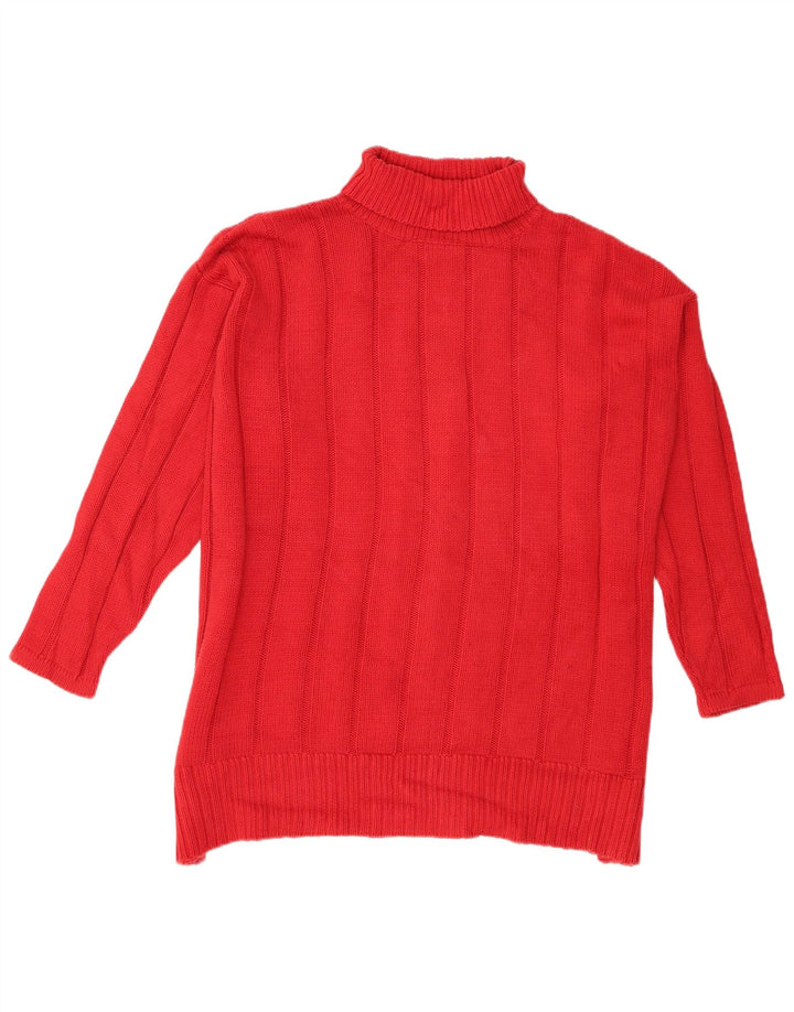 Eddie Bauer Damen-Pullover mit Rollkragen, übergroß, Gr. 14, mittelrot