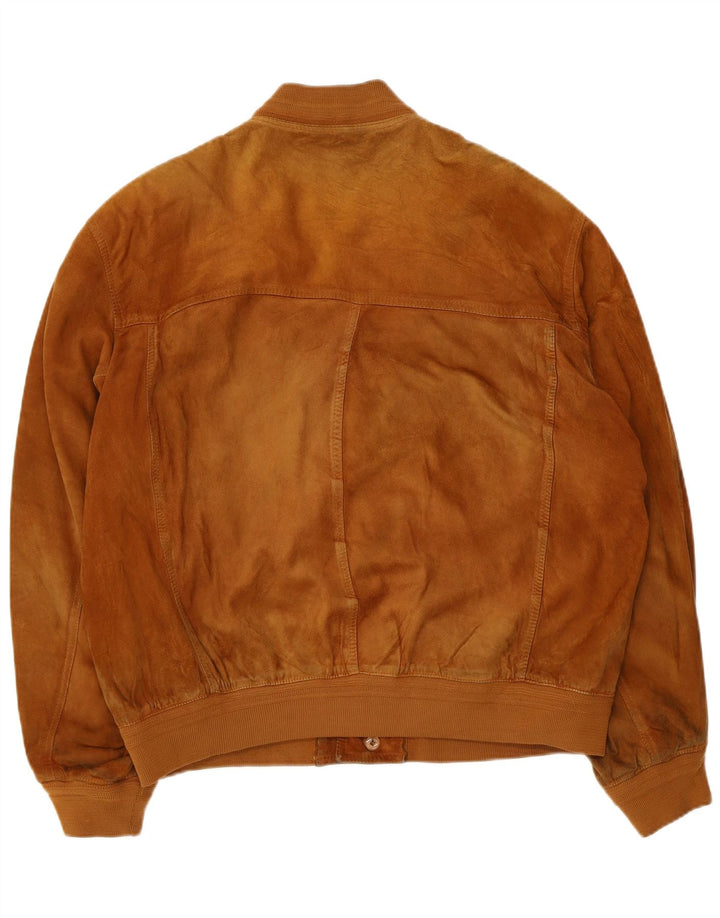 Forester Herren-Bomberjacke aus Wildleder, Gr. 40, großes beiges Leder