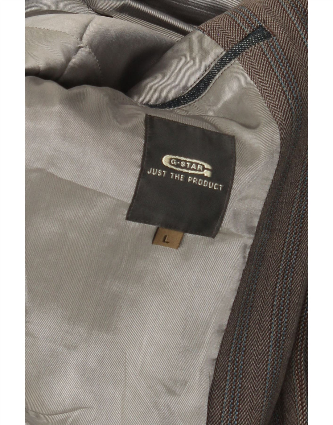 G-Star Herren-Blazer mit grafischem 2-Knopf-Design, Gr. 40, groß, grau gestreift