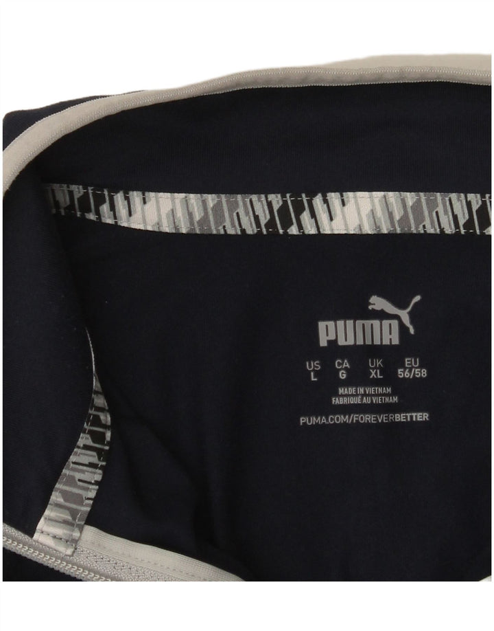 Puma Herren-Trainingsanzug mit Reißverschluss, Pullover, XL, Marineblau, Farbblock