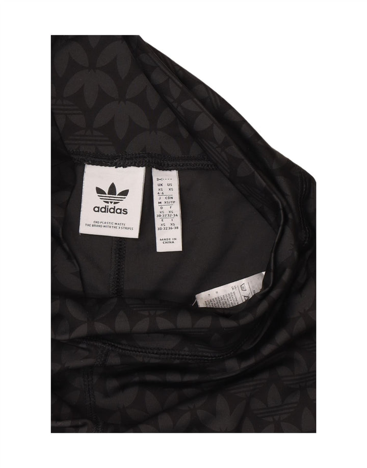 Adidas Damen Graphic Leggings UK 4/6 XS Schwarz Polyester