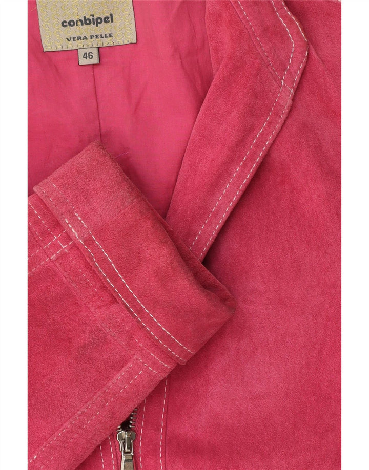 Conbipel Damen Wildlederjacke IT 46 Großes rosa Leder