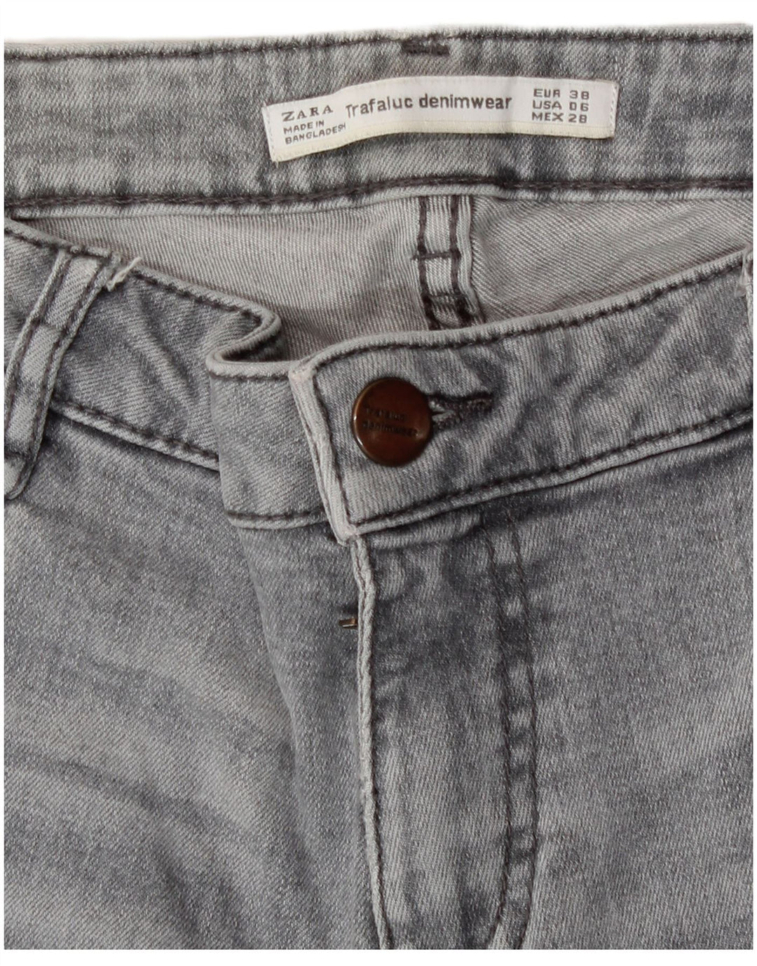 Zara Damen Skinny Jeans EU 38 Small W28 L28 Grau