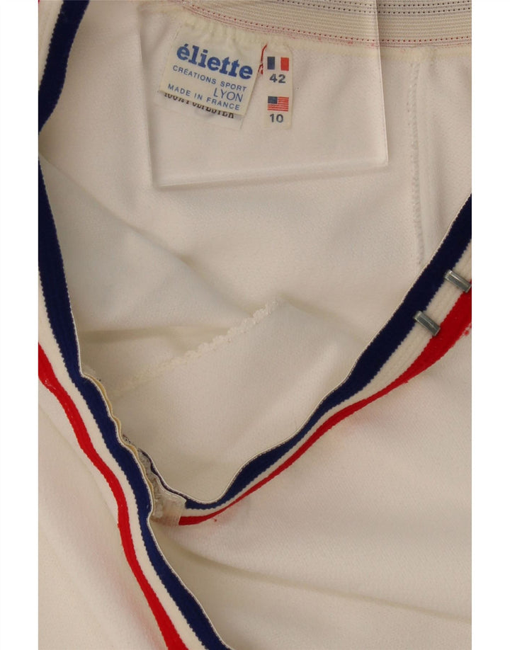 VINTAGE Womens Wrap Tennis Skirt US 10 Large  White Colourblock Polyester Vintage Vintage and Second-Hand Vintage from Messina Hembry 