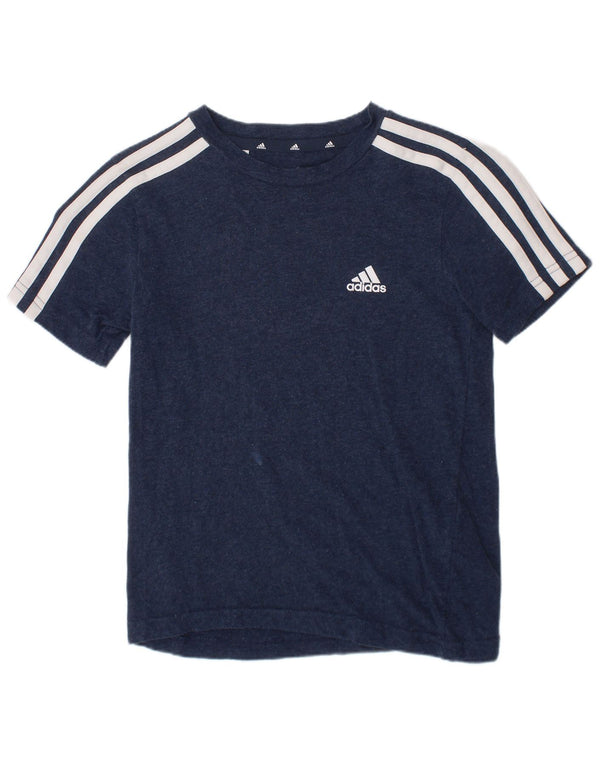 Adidas Jungen T-Shirt Top 7-8 Jahre Marineblaue Baumwolle
