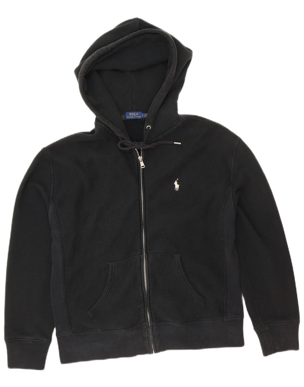 Polo Ralph Lauren Herren-Kapuzenpullover mit Reißverschluss, Größe S, schwarze Baumwolle