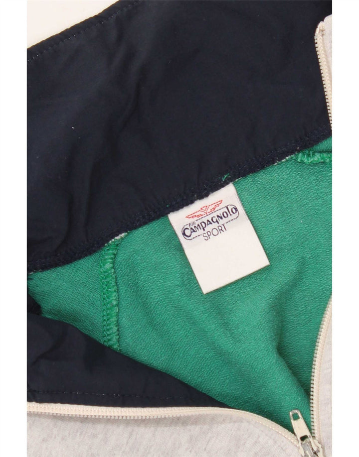 Campagnolo Herren-Sweatshirt mit Reißverschluss am Hals, Mittelgrün, Farbblock