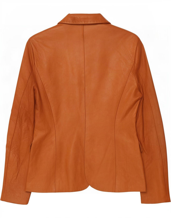Atos Lombardini Damen 3-Knopf-Lederblazer IT 46 Large Braun