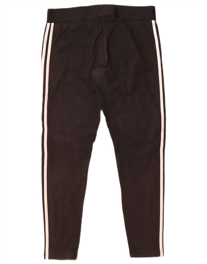 Adidas Damen Leggings UK 16/18 Große schwarze Baumwolle