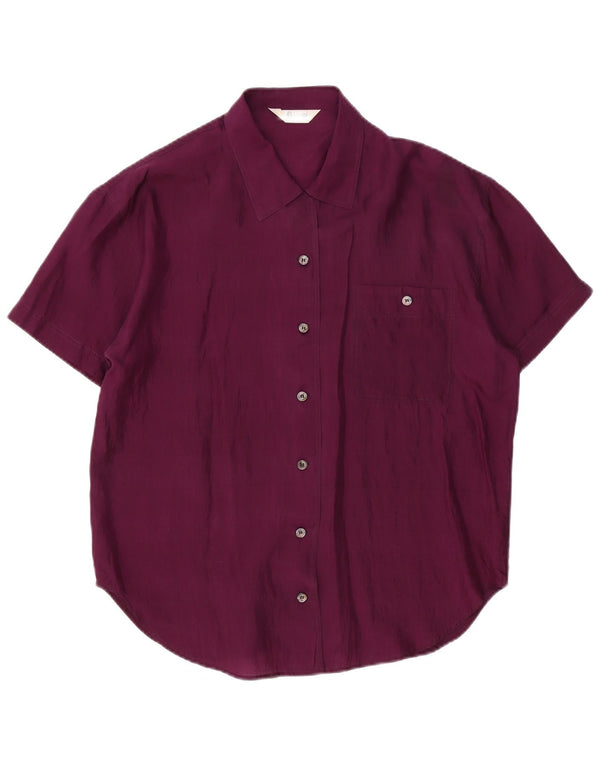 Vintage Damen Kurzarmshirt UK 16 Large Lila