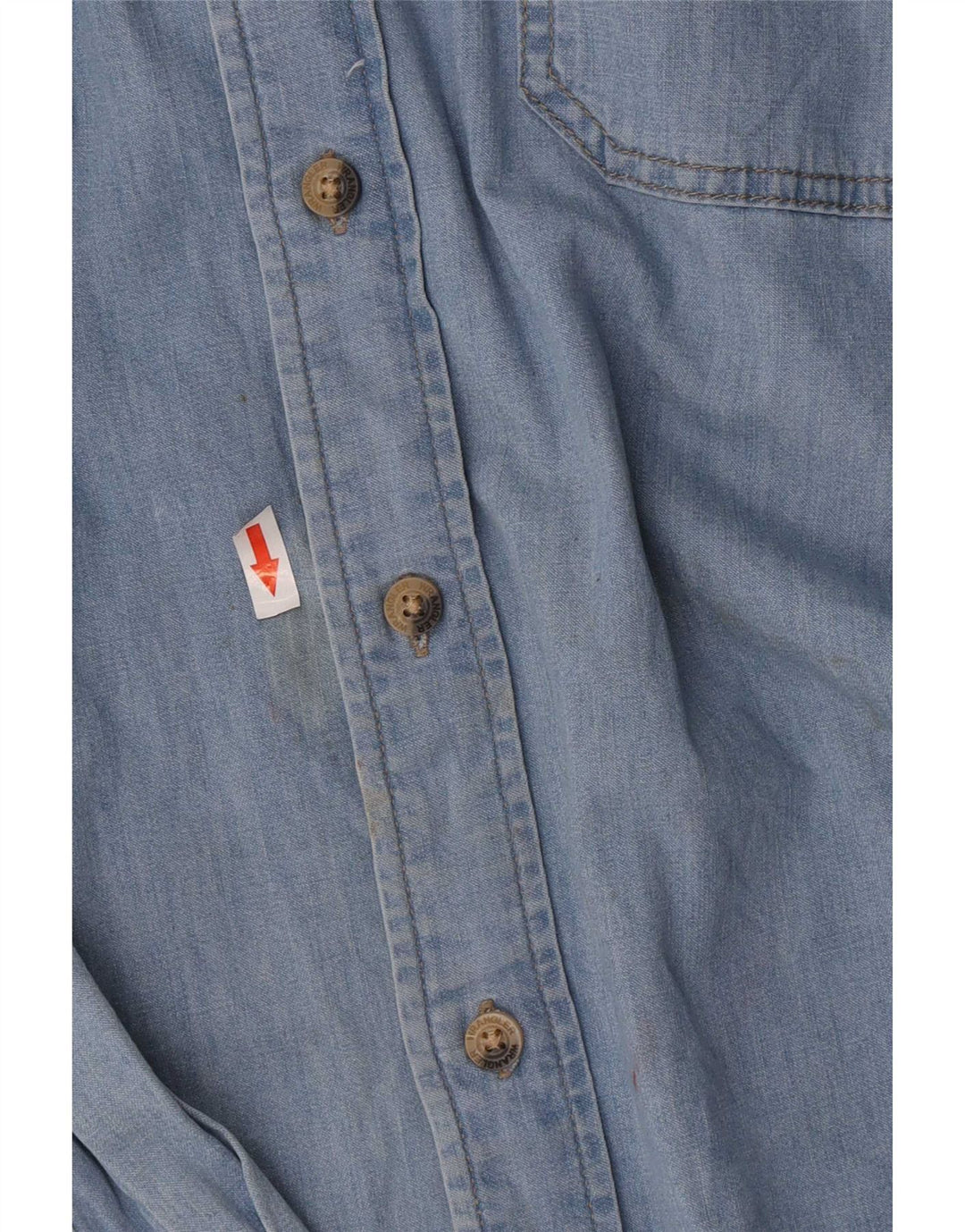 Wrangler Herren-Jeanshemd mit normaler Passform, große blaue Baumwolle