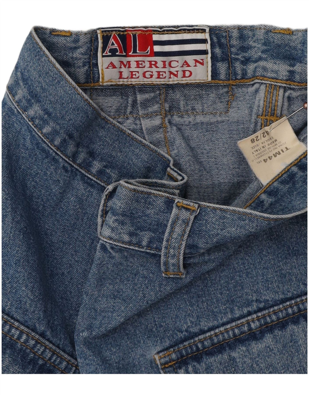 AMERICAN LEGEND Damen Jeansrock IT 42 Medium W28 Blaue Baumwolle