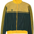 Adidas Herren-Trainingsanzug mit grafischem Oberteil, groß, gelbes Colourblock-Polyamid