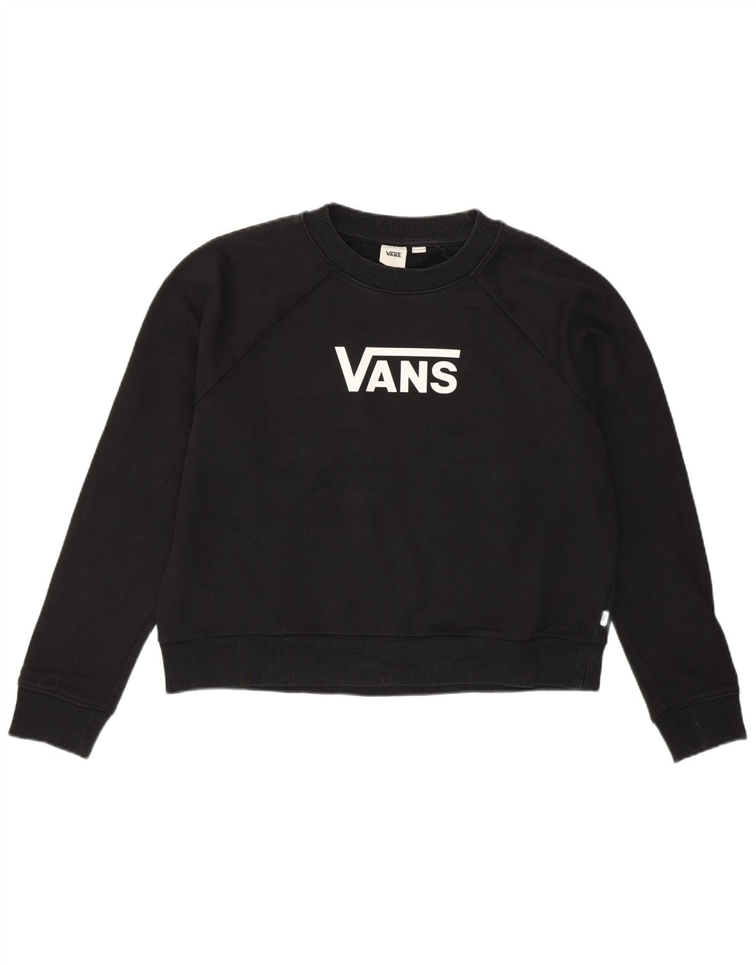 Vans Damen Crop Graphic Oversized Sweatshirt Pullover UK 14 Medium Schwarz