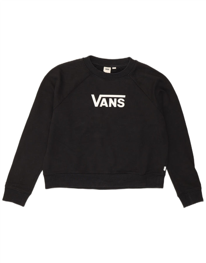 Vans Damen Crop Graphic Oversized Sweatshirt Pullover UK 14 Medium Schwarz